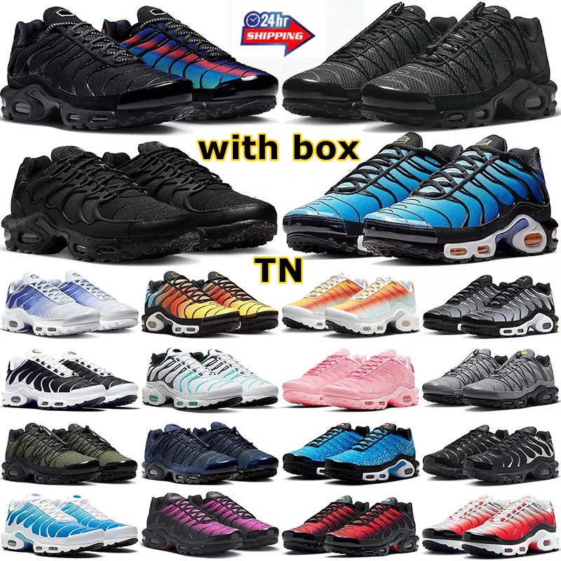 Designer Running Shoes tn Mens Sneakers tnss utility Triple White Black Sky Blue Gradient Unity Gradient Tennis Breathable Yellow Blue Trainers Outdoor Sports