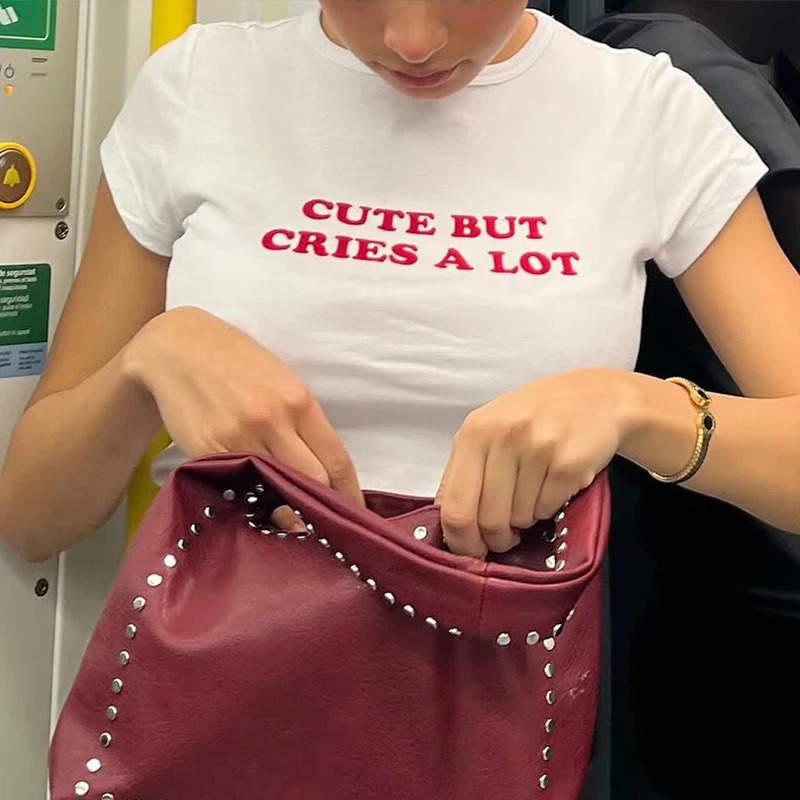 Gothic Y2k Style Letter Print T-Shirt Womens Corset Tank Tops Baby Tee 90s Grunge Crop Top Punk Aesthetic Vintage Emo Girls 260108