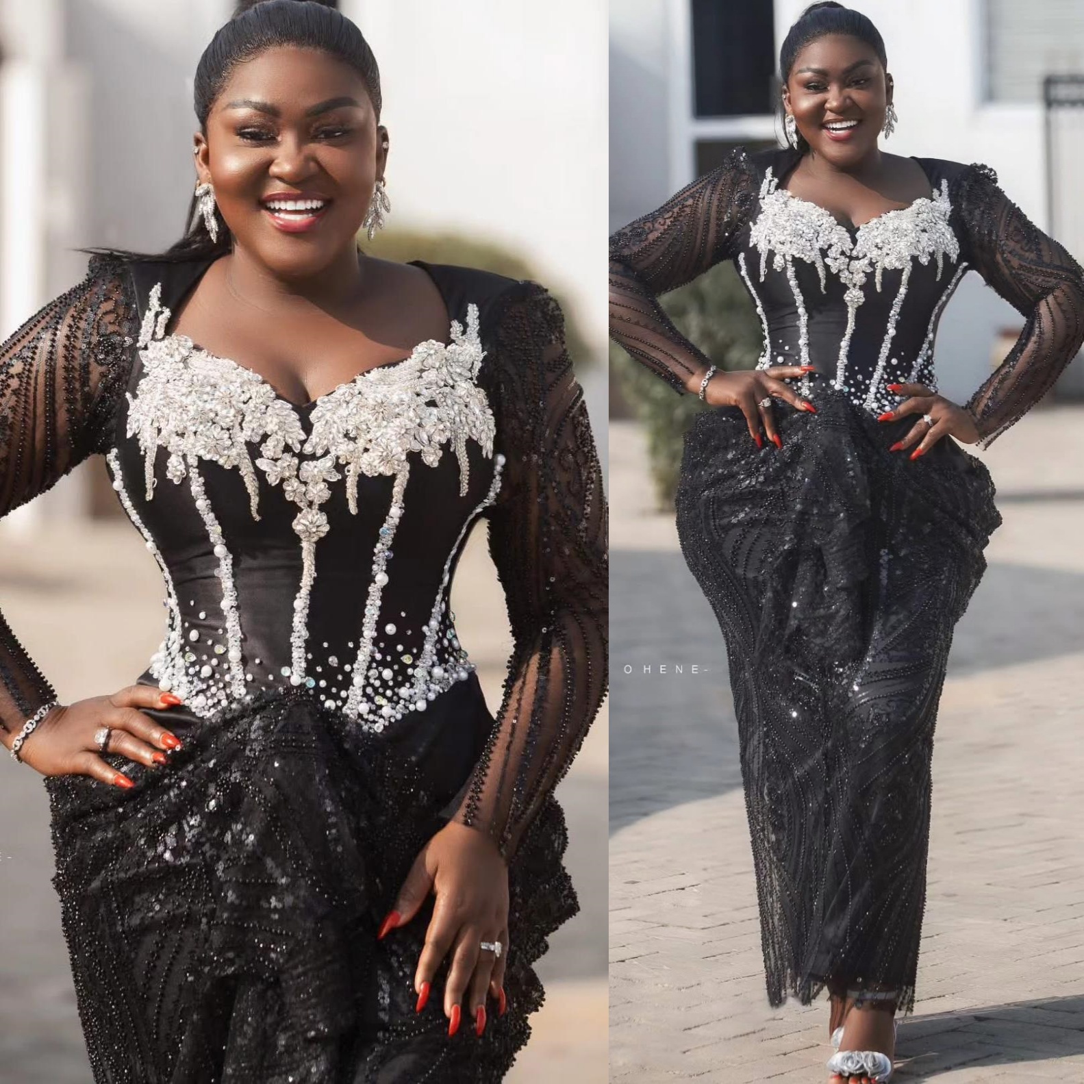 2026 Aso Ebi Black Sheath Prom Dresses Pearls Crystals Ankle Length Evening Formal Party Second Birthday Engagement Reception Gowns Dress For Special 