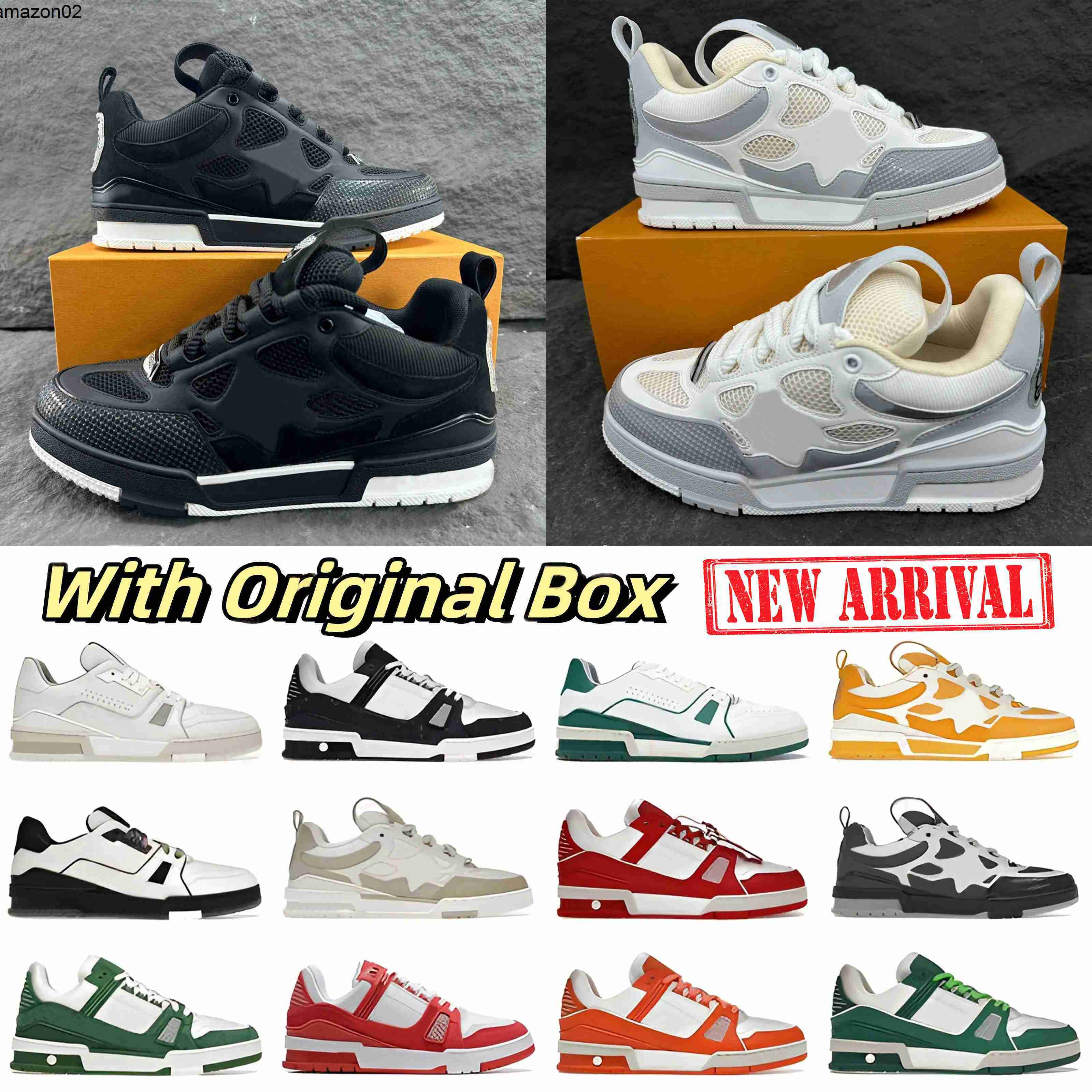 louisly vuittonly with Box Skate Shoes Designer Trainers High Quality Men and Women Sneakers Casual Fashio lv lvs louievuitton luis vitons viitton vuittonshoe GY1Q