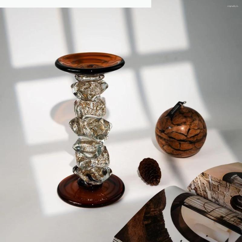 Candle Holders Glass Irregular Transparent Splicing Candelabrum Candlestick Wedding Table Home Decoration Accessories XJ260305