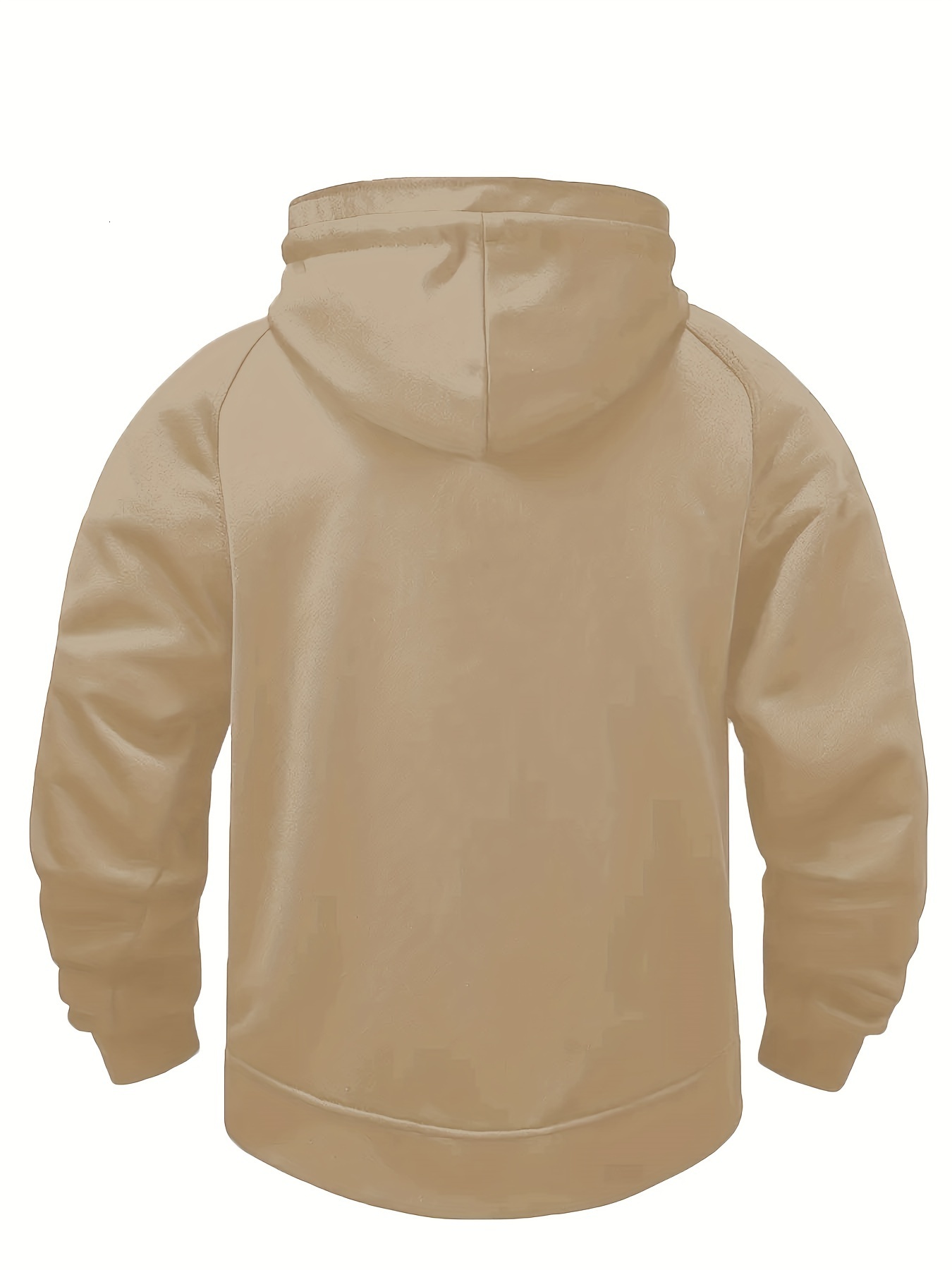 Men's Multi-Pocket Half-Zip Hoodie - Casual Utility Style Drawstring Hooded Sweatshirt