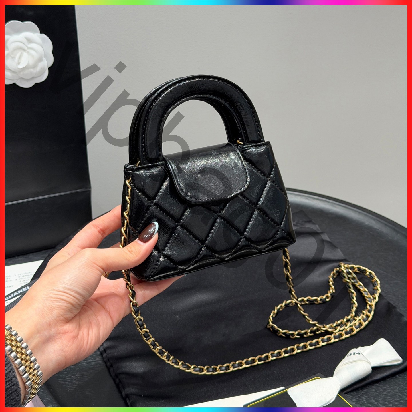 Luxury designer bag high quality mini cross body shoulder bag totes chain cc bag women's fashion full bag classic leather goat hide handbag wallet ladies mini purse