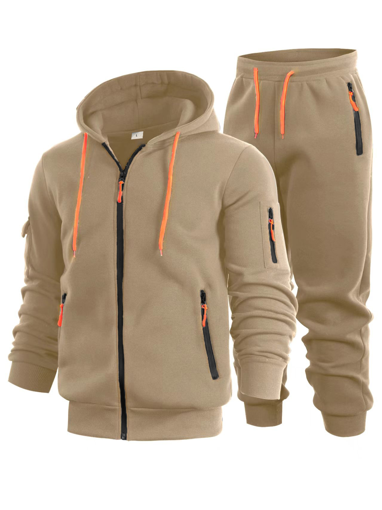 Men's 2-Piece Hoodie Tracksuit - Full-Zip Hoodie & Jogger Pants Set
