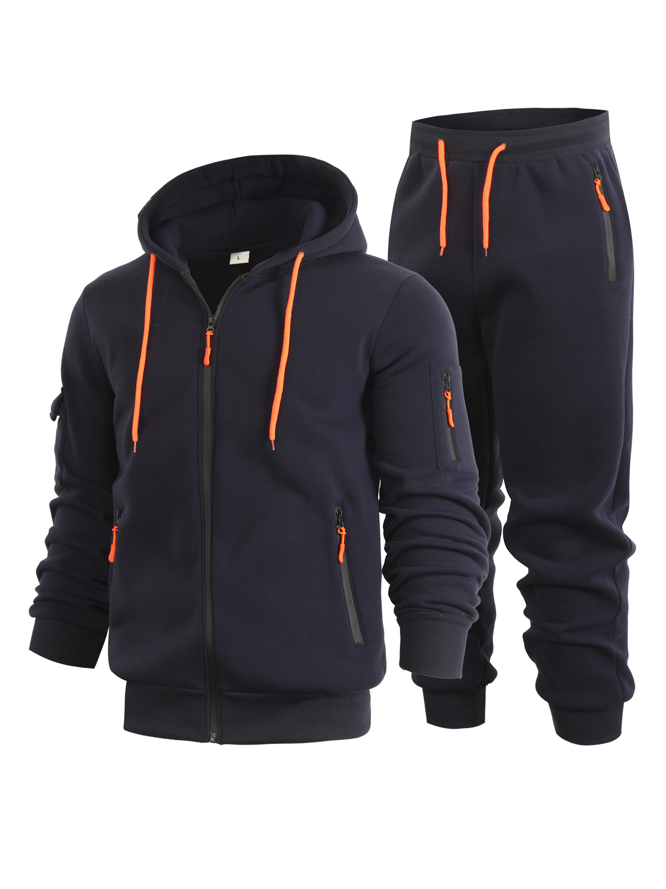 Men's 2-Piece Hoodie Tracksuit - Full-Zip Hoodie & Jogger Pants Set