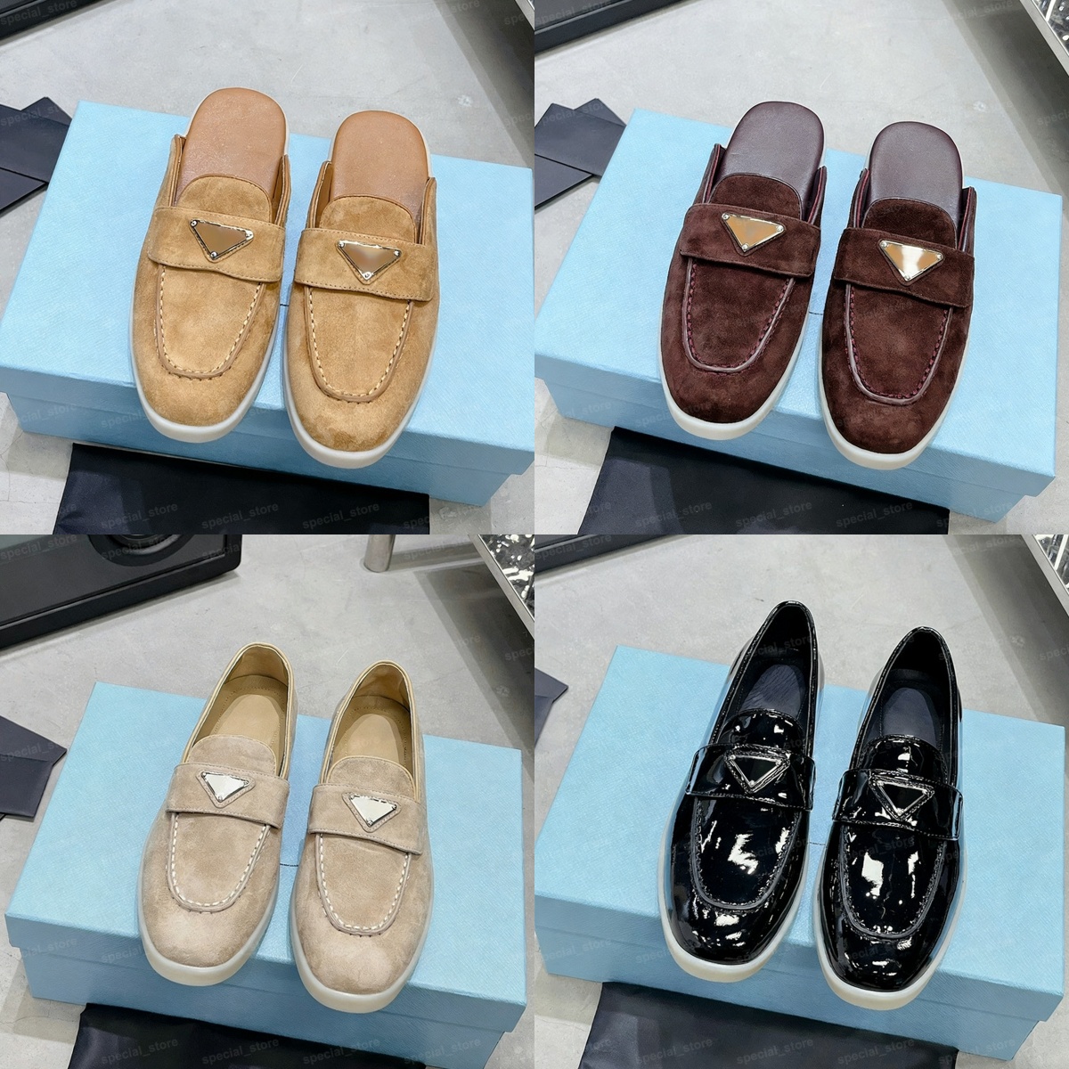 designer loafers women shoes men Suede slippers women Loafers Slippers Slip On Luxury Flats shoes Half Loafer Indoor Mules Sneaker Suede Comfort Clogs