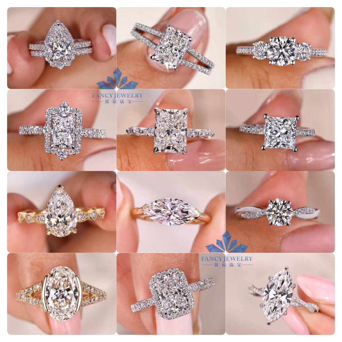 Custom Lab Grown Diamond Ring Women Wedding Engagement Lab Diamond Rings Gift 14k 18k Solid Gold IGI Certified