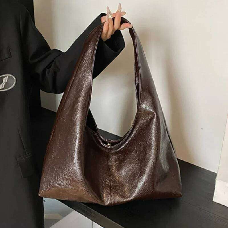 Large Capacity PU Leather Hobo Underarm Bags Autumn Winter Shoulder Bag for Women 2026 New Trend Y2K Handbags and Purses Tote XJ260109