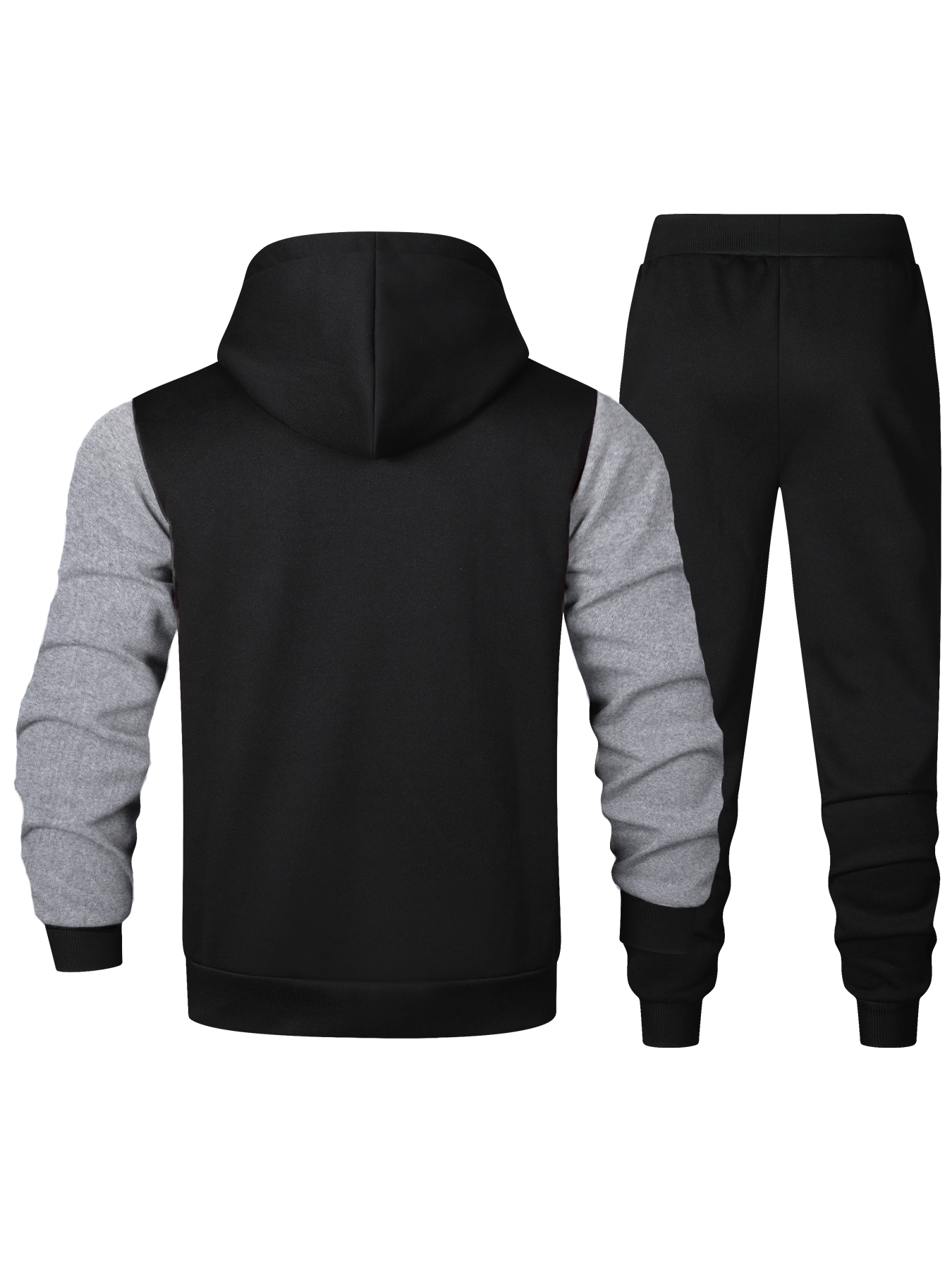 Men's R-Print 2-Piece Tracksuit - Vintage Sports Hoodie and Jogger Pants Set