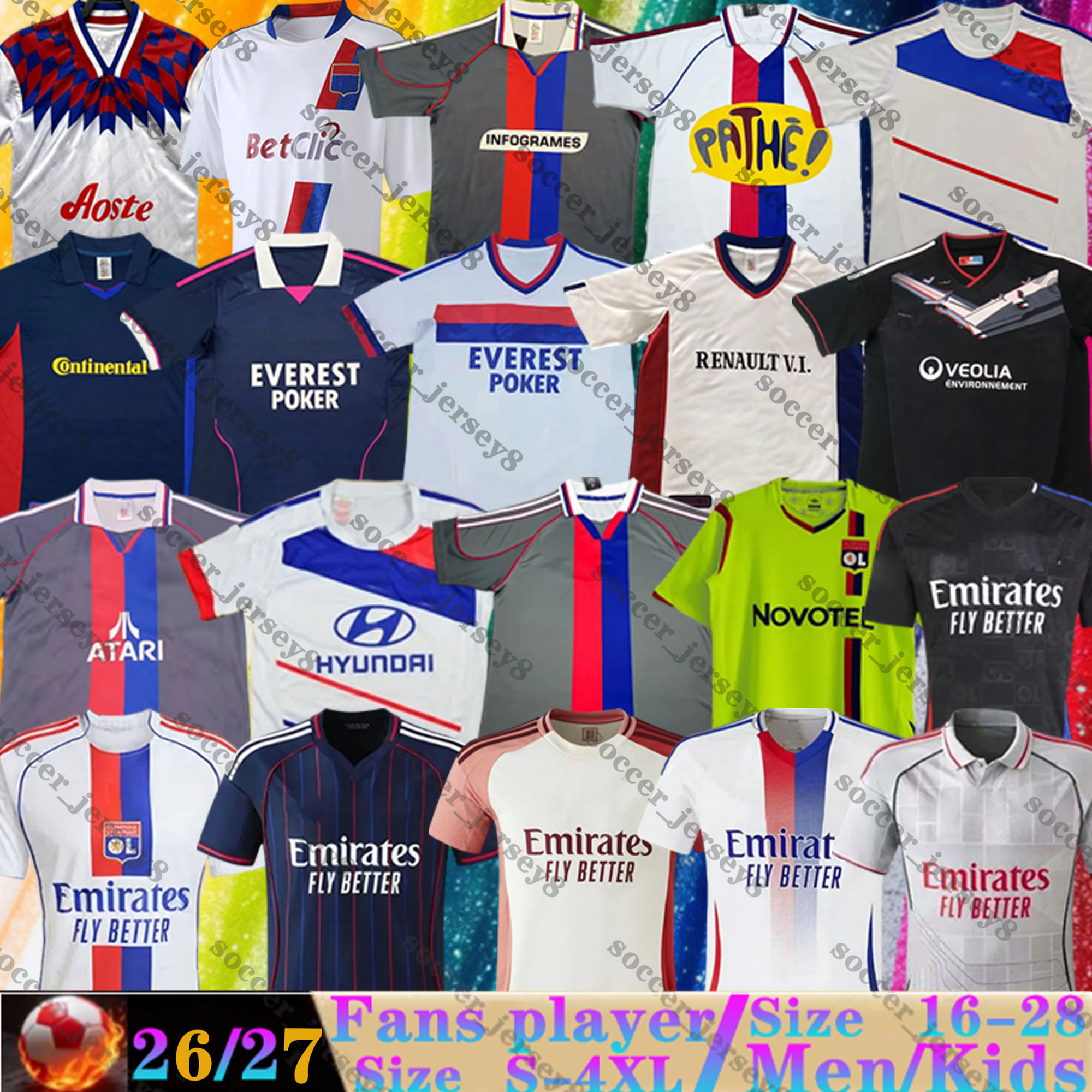 25 26 Lyon Soccer Jerseys MERAH NUAMAH 75-Year Olympique Lyonnais TESSMANN TOLISSO SULC OL 3rd CHERKI GHEZZAL KARABEC Mikautadze 2025 2026 Football Shirt Men Kids Kit