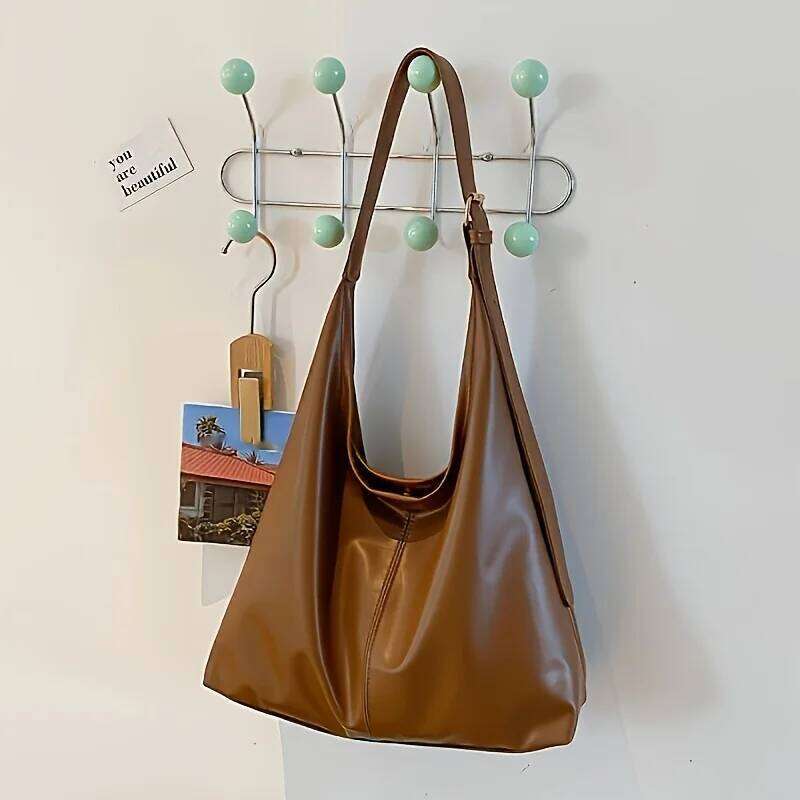 Fashion Leather Women's Hand-held Shoulder Bags, Large Capacity Simple and Versatile Tote Bag, Suitable for Commuting Banquets XJ260109