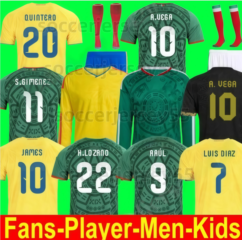 Colombia Mexico jersey 2026 World Cup Kit soccer jerseys LUIS DIAZ JAMES A. VEGA Mexicos L. ROMO RAUL football shirts men kids kit set Columbia jacket training uniform