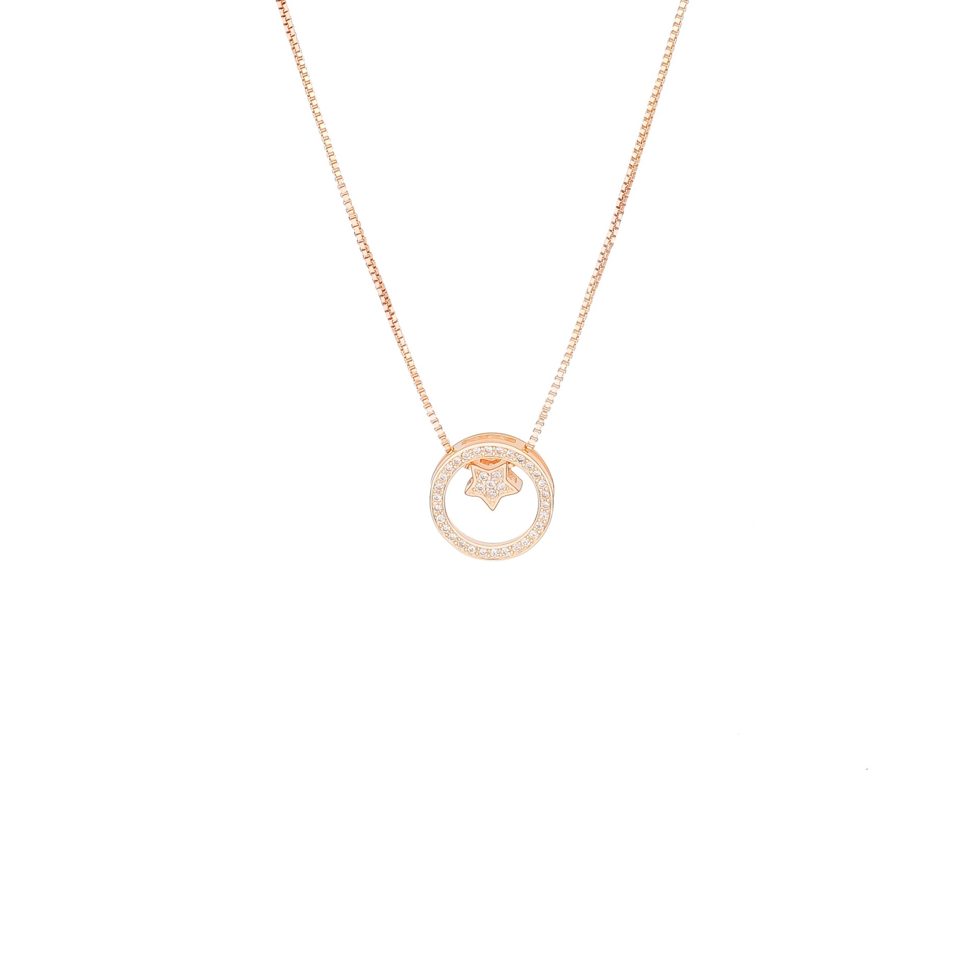 DHcollections Singapore Popular Hoop & Jumping Star Necklace, Small Star Dangle Collarbone Chain, Sweet Women's Fashion Jewelry Gift