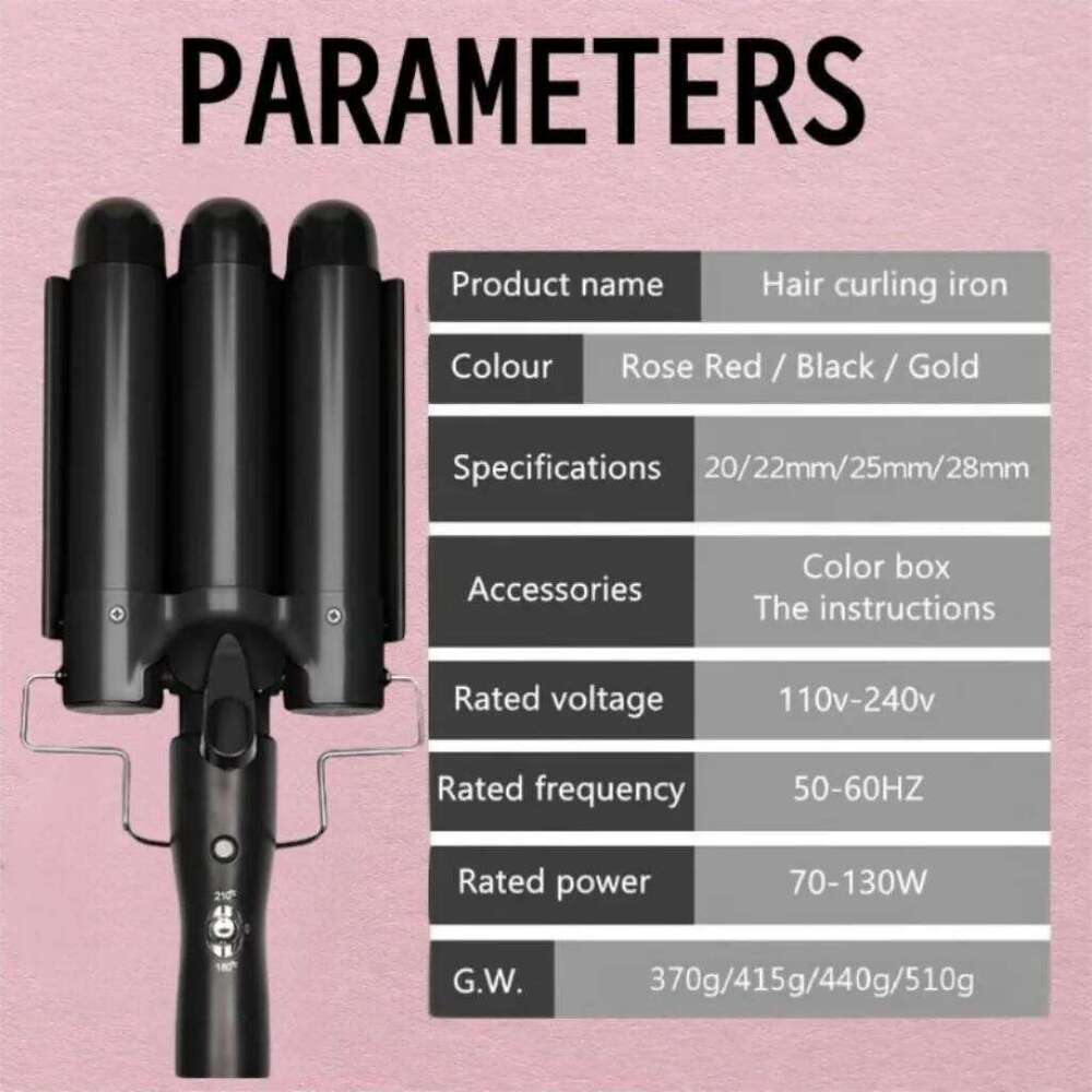 Professional Curling Iron Ceramic Triple Barrel Curler Irons Waver Styling Tools Hair Curlers for Beauty H260110