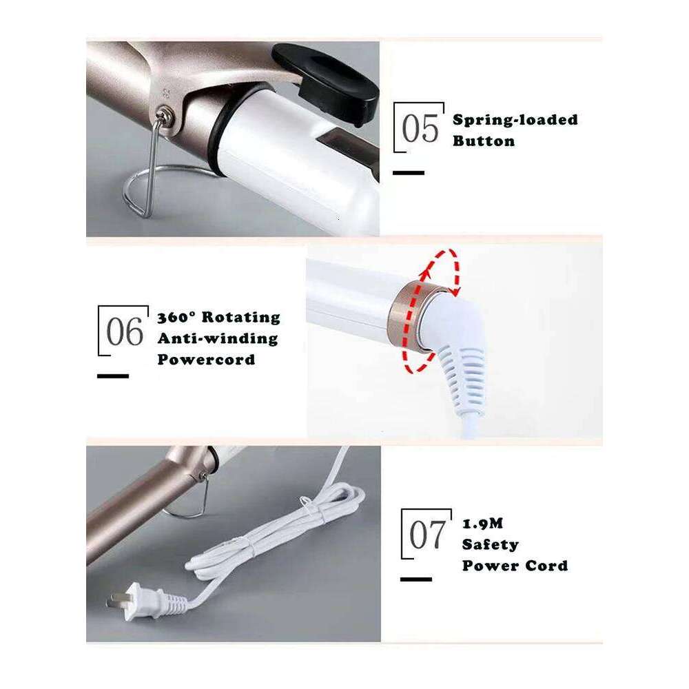 Curlers Waves Electric Professional Ceramic Hair Curler Lcd Curling Iron Roller Curls Wand Waver Fashion Styling Tools H260110