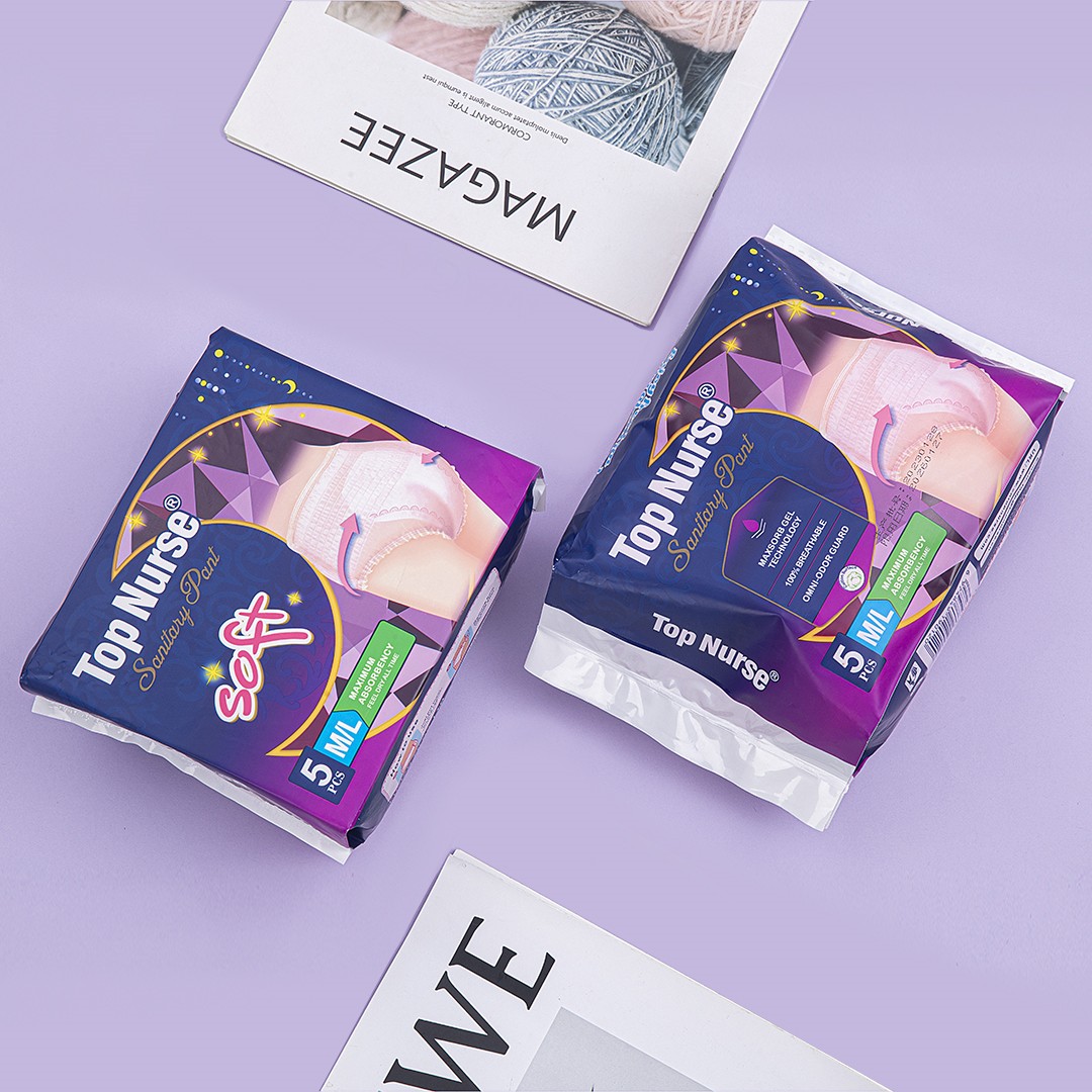 Cotton Soft 5-Pack Use L Size Panty Liner Sanitary Pads Menstrual Period Underwear Night Sleep Comfort Pants Wholesale