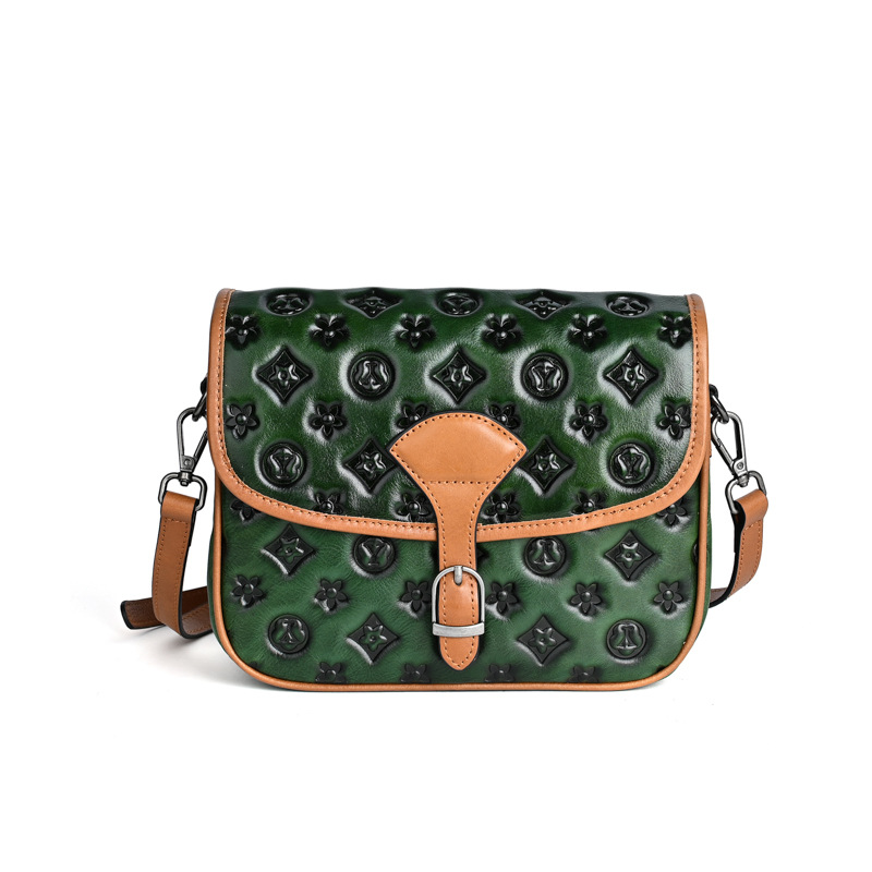 Free Shipping 2026 New Design High Quality Embossed Soft Leather Women Shoulder Bag Premium Versatile Elegant Crossbody Bag Black Green Yellowish-Brow