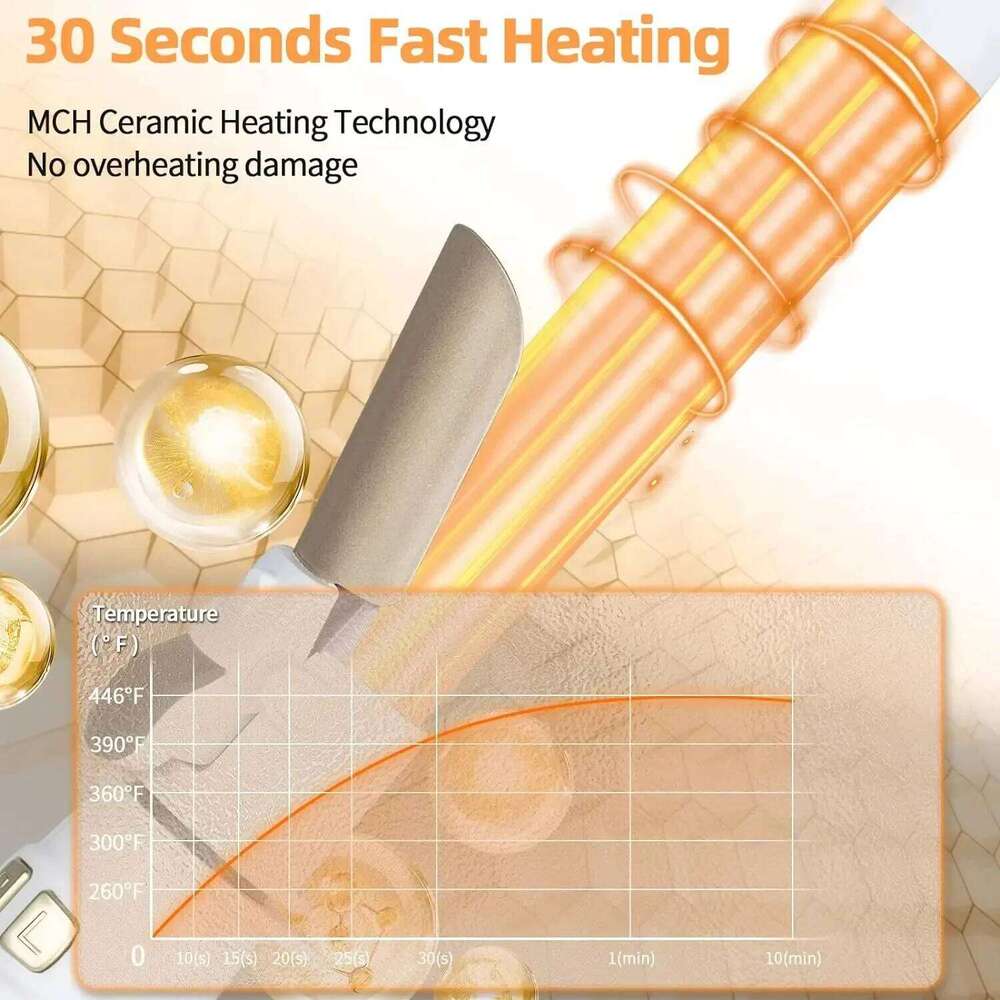 6 Fully Automatic Rotating Curling Iron 28mm Ceramic Barrel Curler for Big Waves and Professional Hair Styling H260110