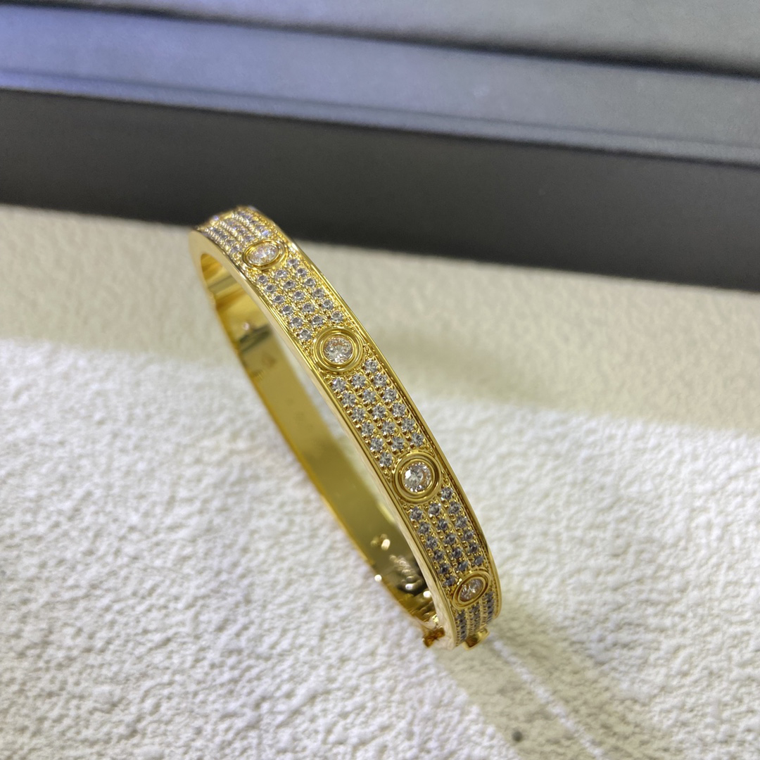 luxury designer bracelet jewlery designer for women bangel Screwdriver pattern with diamond inlay three rows of diamond wide bracelet design mens bangle