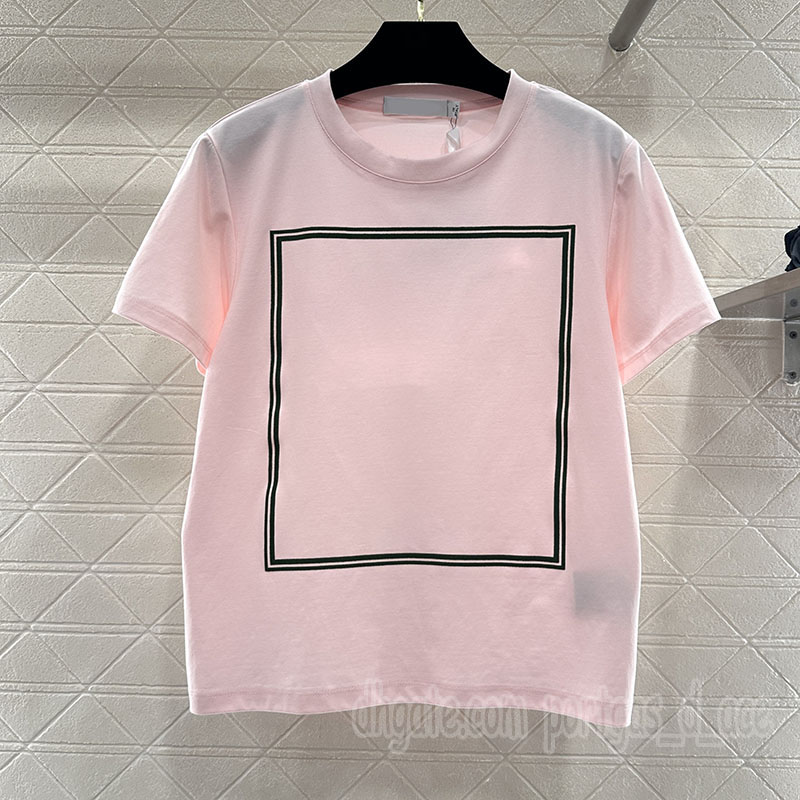 Designer Letters Print Pink t Shirt Tops For Women Summer Vacation Sporty Tees Slim Fit Short Sleeve Crew Neck Shirts