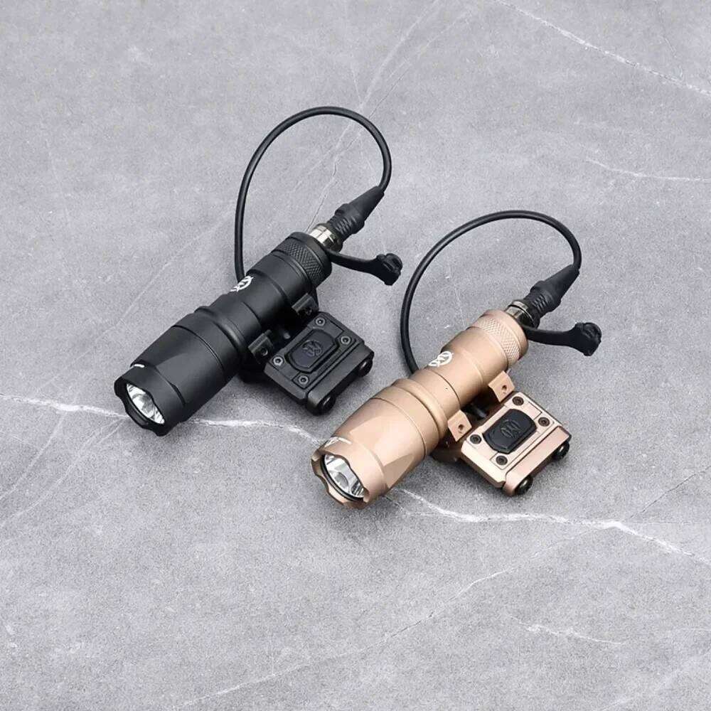 Upgrade Metal M600C/M300A Tactical LED Flashlight Fit 20mm Rail Hunting Scout Weapon Gun Light with Pressure Switch 26L0110