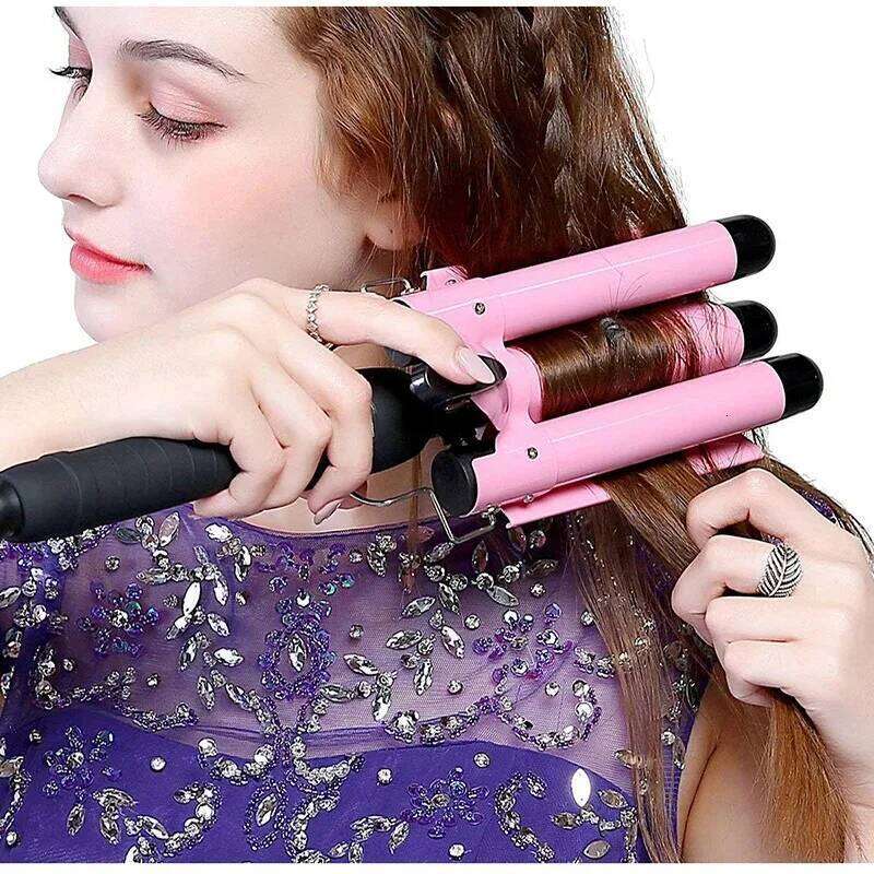 Three Tube Curling Triple Barrel Wave Water Ripple Rolls Electric Curler US Fast Heating Corrugated Hair Straightener H260110