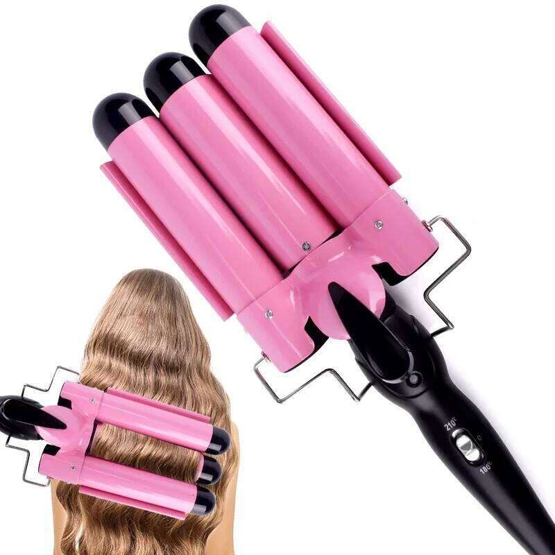Professional Curling Iron Ceramic Triple Barrel Curler Irons Hair Wave Waver Styling Tools Styler Wand H260110