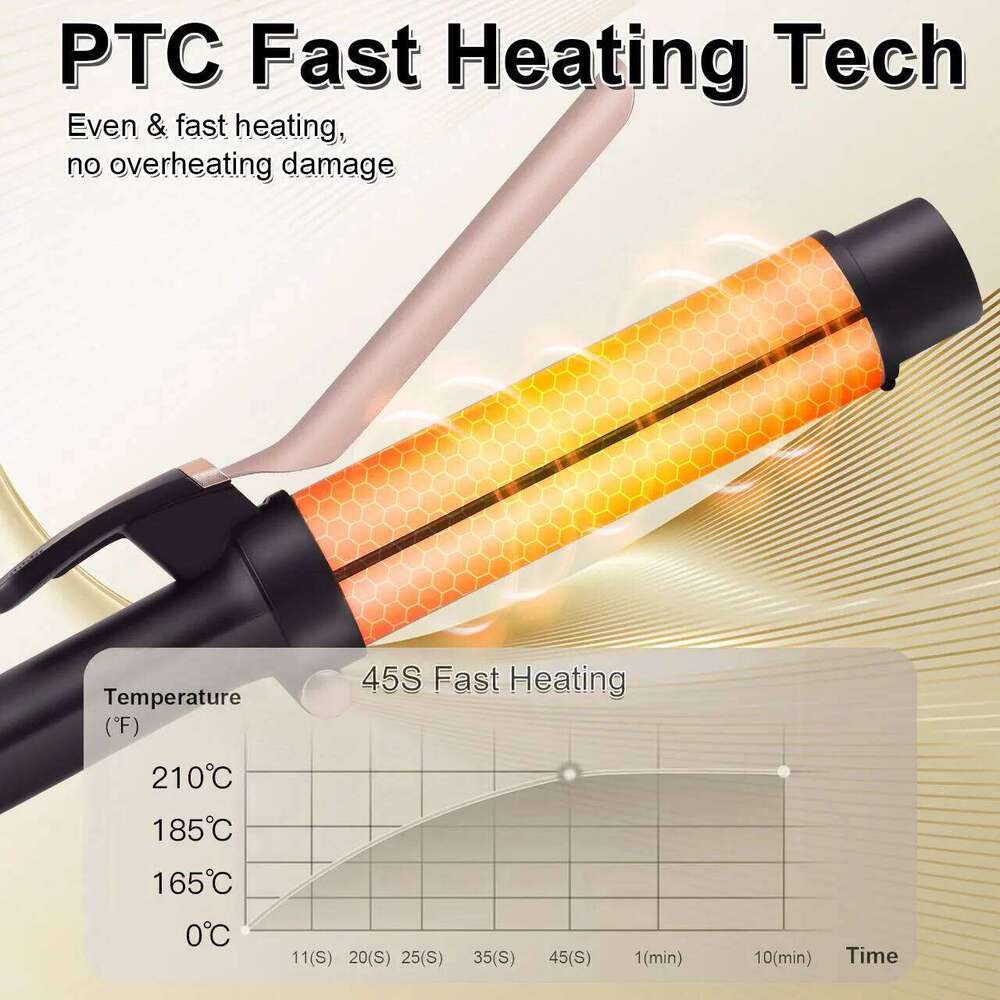 Hatteker Electric Curling Iron for Women 3-Level Temperature Control Ceramic Hair Protecting Curler Home Use Styling Tool US H260110