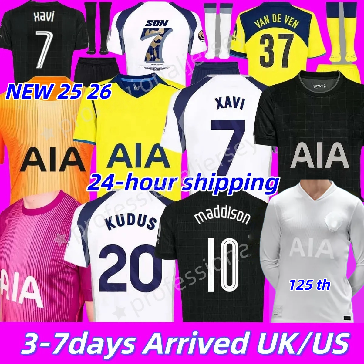 1901 Soccer Jerseys toTTeNhaM hotpsur 125 Anniversary 25 26 XAVI TEL SOLANKE KOLO MUANI SON KUDUS MADDISON toTTeNhaM ROMERO VAN DE VEN BISSOUMA mens kit kids