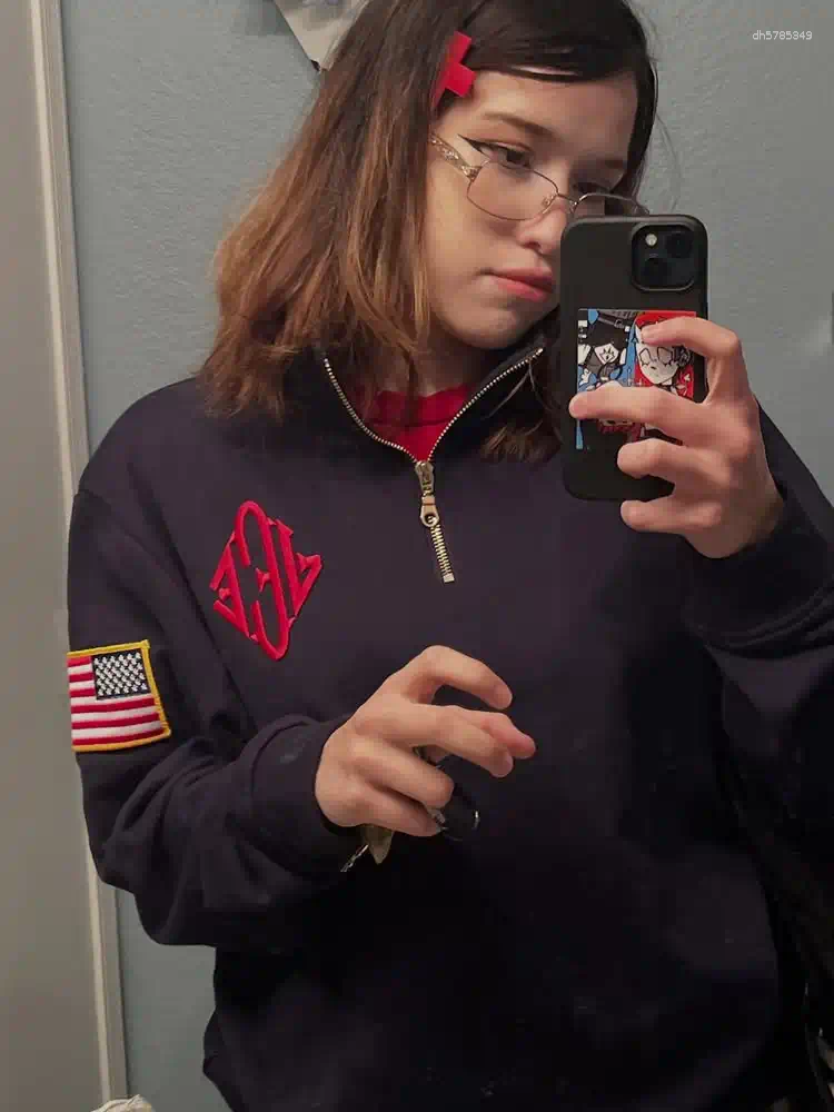 Men's Hoodies Unisex Retro Epstein Embroidery Sweatshirt Stand Collar Quarter Zip Pullover Oversized Casual Sports Streetwear Men