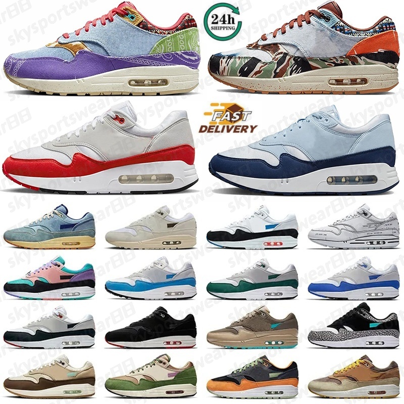 2026 free delivery designer shoes 1 87 men women patta waves black monarch baroque brown saturn gold wheat treeline mens running sneakers sports trainers 36-45 P18