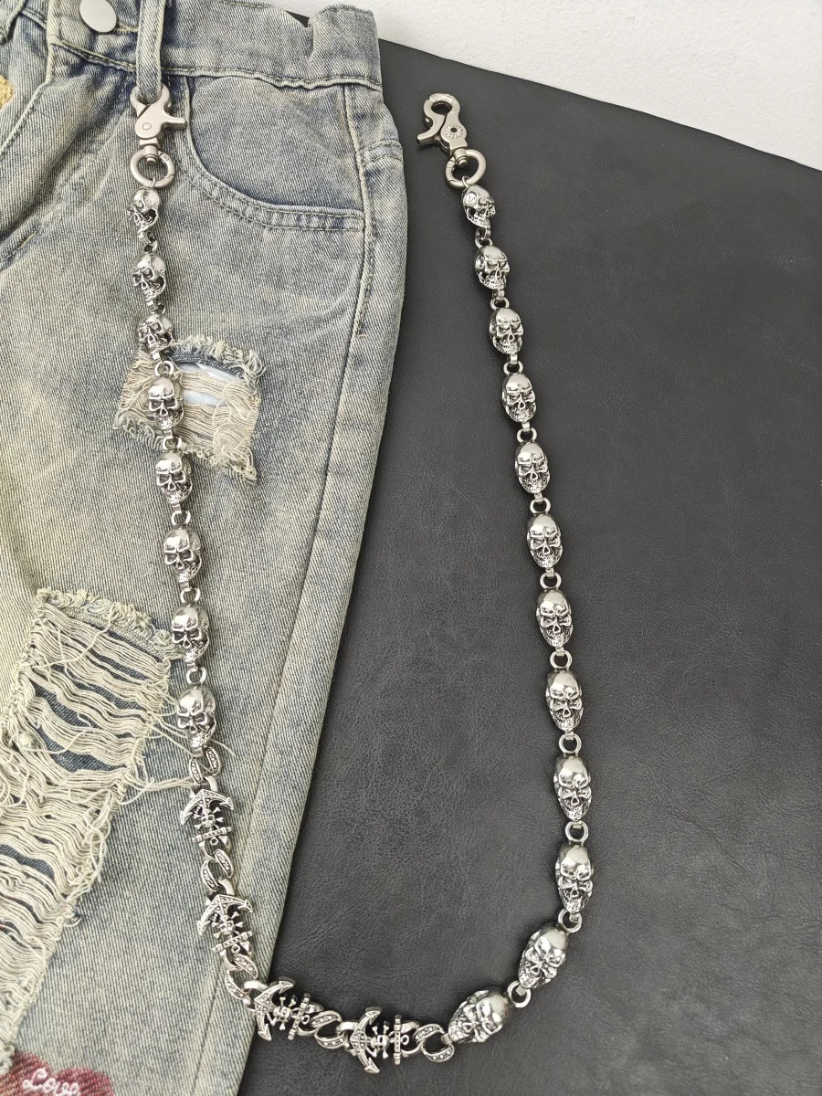 Retro Extended Edition Skull Pants Chain Fashionable Men And Women Ones Waist Accessories Summer Style Holiday Gifts 260107