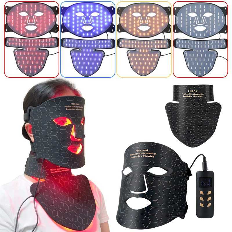 Face Care Devices 4 Colors Silicone LED Mask Red Light Photon Infrared Therapy Flexible Facial Repair Skin Brighten Tone 260110