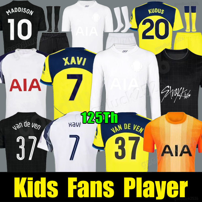24 25 26 VAN DE VEN Men KIDS Soccer Jerseys 125Th 2025 Winners 2026 XAVI ROMERO KULUSEVSKI BISSOUMA RICHARLISON PEDRO PORRO Football shirt 125th Anniversary SIMONS
