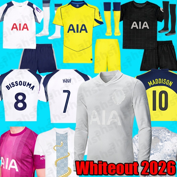 Whiteout 2026 Special KOLO MUANI XAVI 25 26 Fan version MADDISON SON WERNER Soccer Jerseys KULUSEVSKI 2025 VELIZ VAN DE VEN Football kits shirts Men kids pre match
