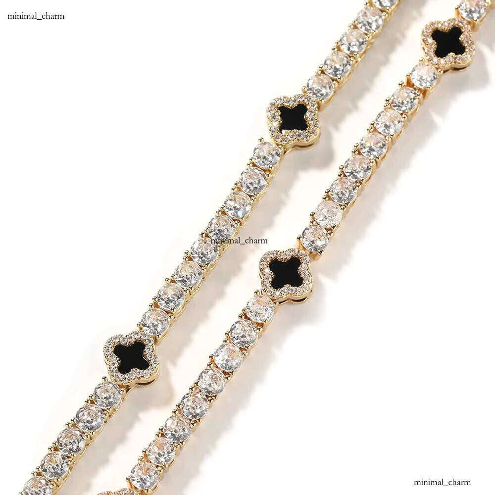 VVS Moissanite 2024 New Fashion Necklace Lucky Clover Bracelet Tennis Chain Hip Hop Famous Designer Jewelry