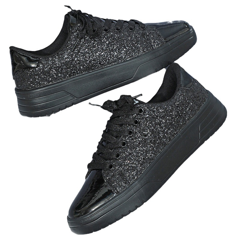 Free Shipping 2026 New Arrival Women's Glitter Casual Sneakers - Sparkle Thick Sole Lace-Up Fashion Shoes