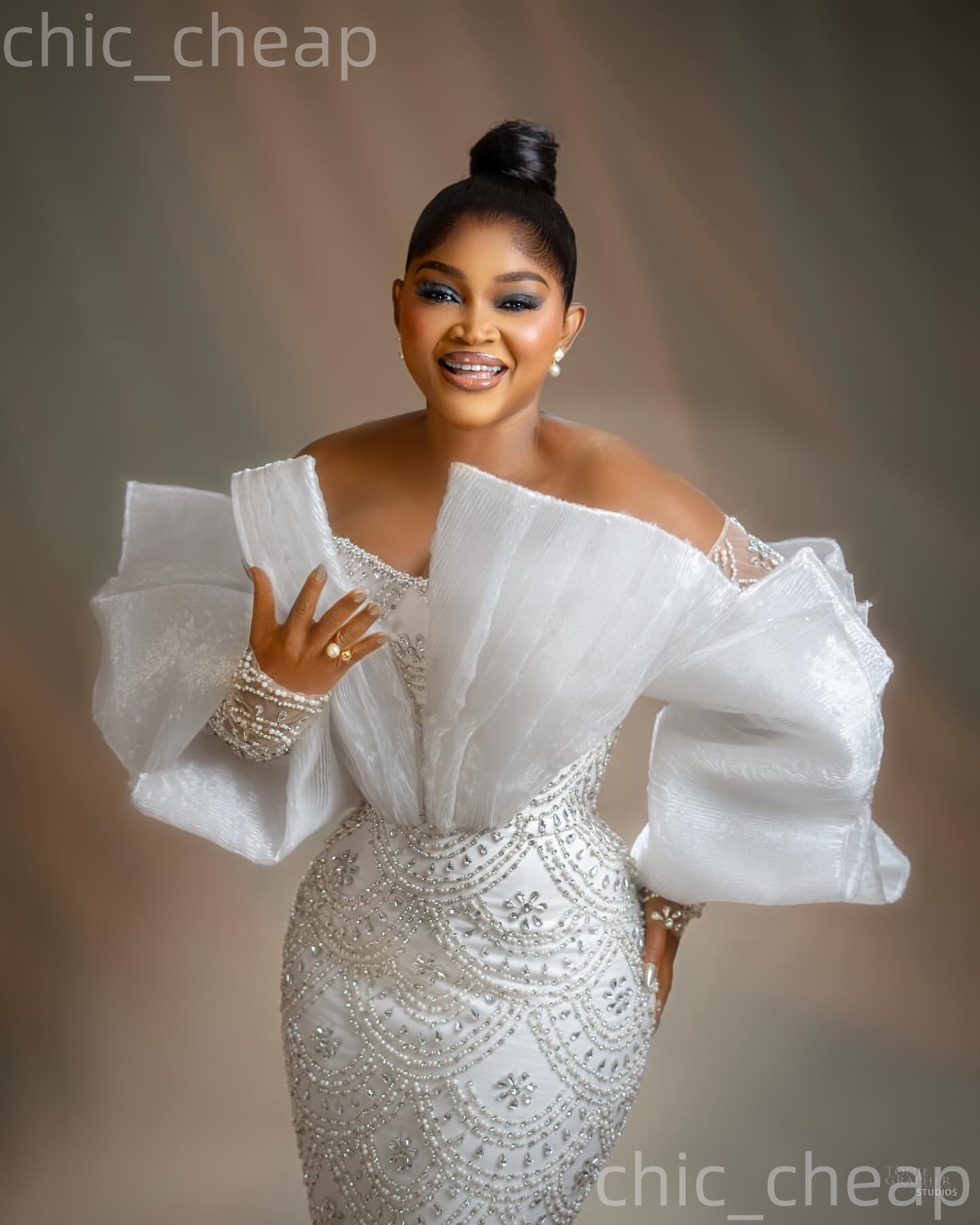 2026 Aso Ebi Ivory Mermaid Prom Dresses Beaded Crystals Full Sleeves Evening Formal Party Second Birthday Engagement Reception Gowns Dress For Special