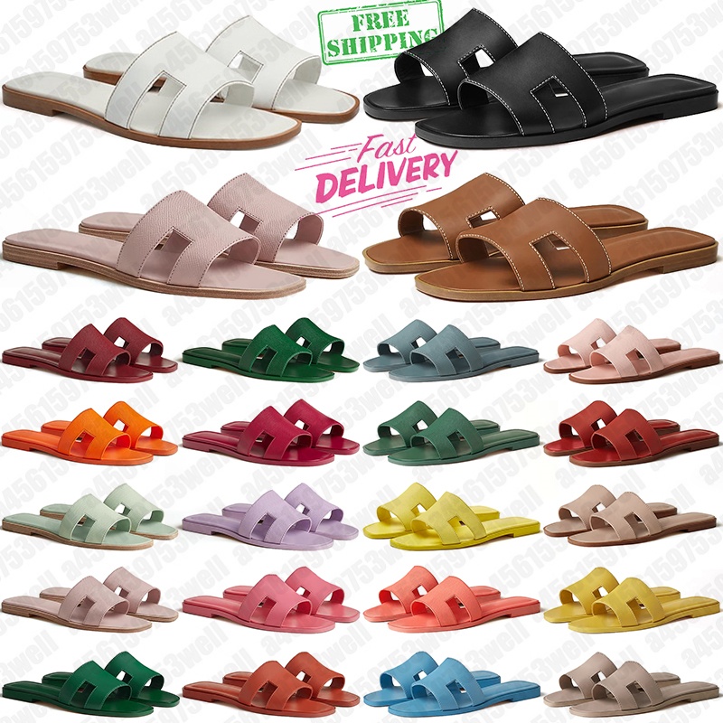 free shipping slippers designer sandals women slides shoes brown black white khaki patent ladies slippers platform oran sandal sandles sandale sandalen