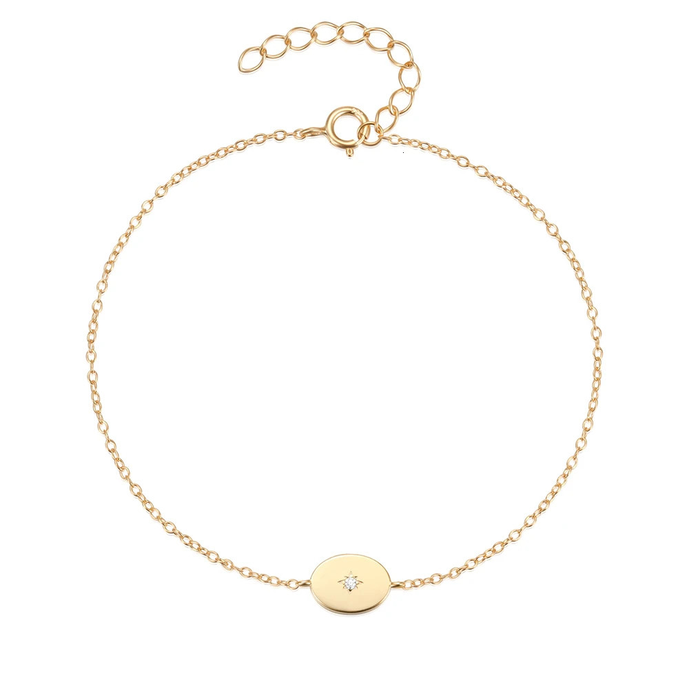 ROXI 925 Sterling Silver Punk Sun And Star Bracelet For Women Party 173cm Bangle Pulseras Plata 18k Gold Color Jewelry 260107