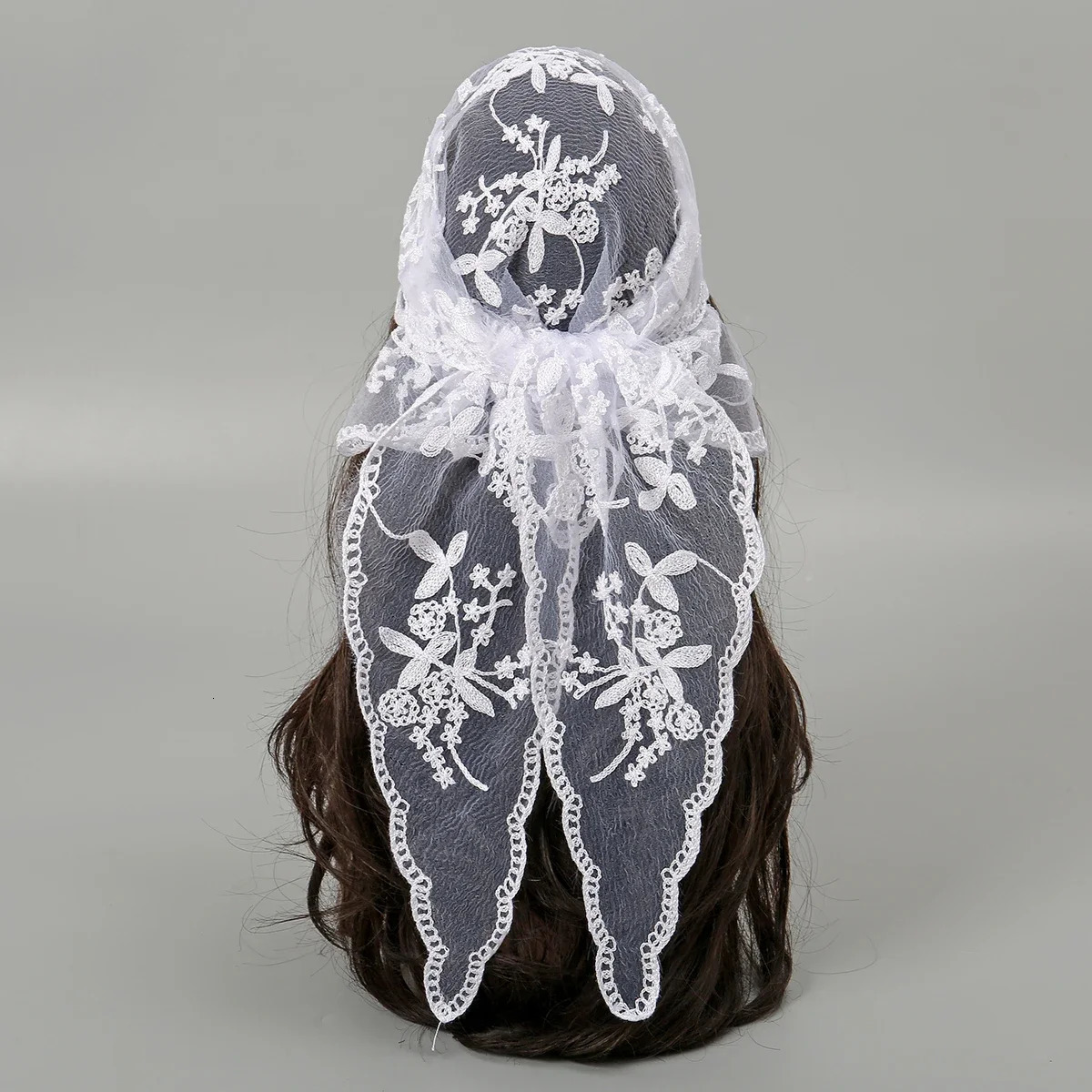 Fashion Ins Lace Hair Scarf Women Retro Triangle Hair Bands Vintage Triangular Headscarf Girls Elegant Headwear Hair Accessories 260107