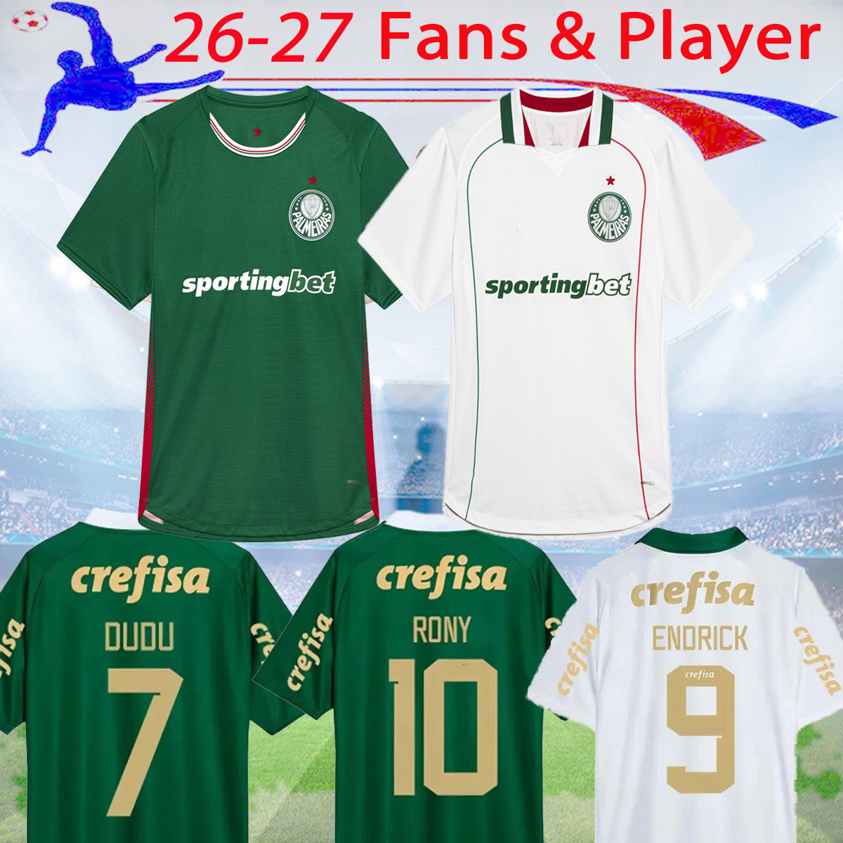 26 27 Palmeiras soccer jerseys ENDRICK DUDU RONY G.GOMEZ ESTEVAO VEIGA M.LOPEZ MURILO PIQUEREZ 2026 football shirt Fans men sets kids kit 16-XXL