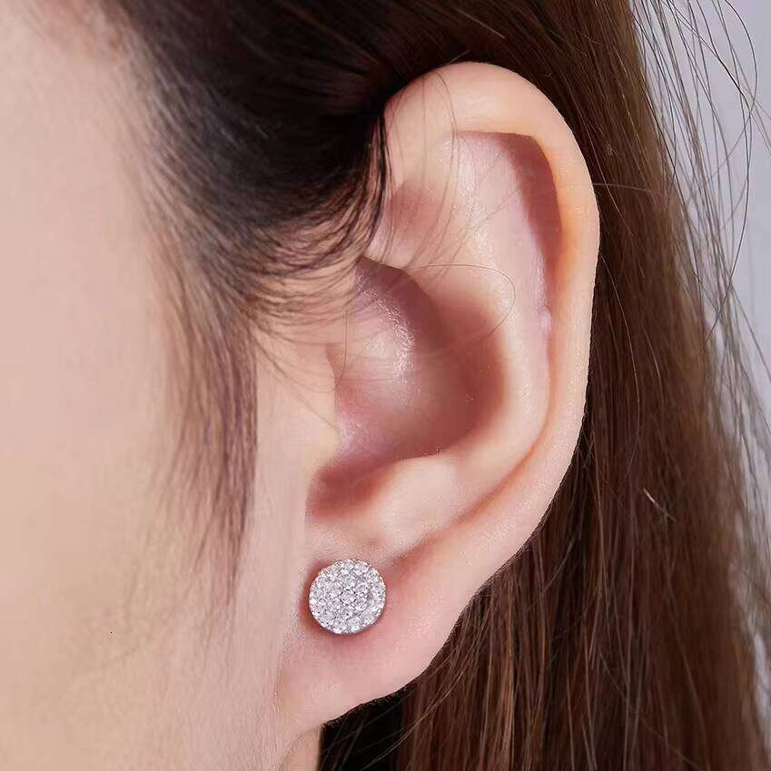 Chinese White Gold Plated 925 Sterling Silver Iced VVS Moissanite VVS Moissanite Luxury Women Men Custom Stud Earrings