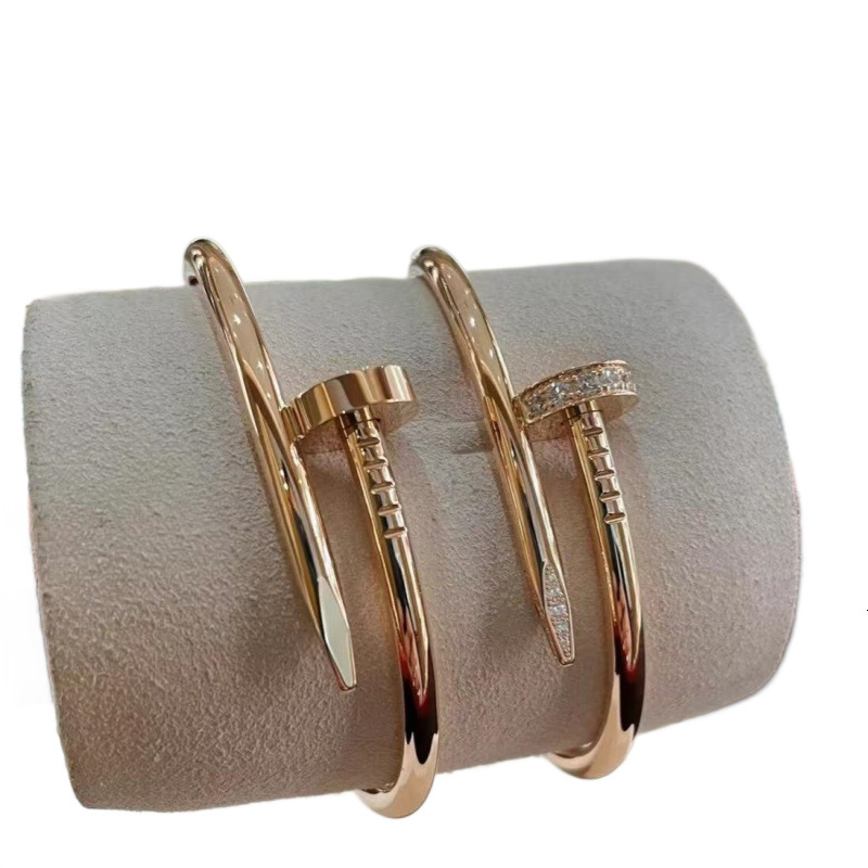 Women Bracelet Kajia High Version 925 Silver Classic Nail CNC Precision Thick Plated Three Circle Head And Tail Diamond Light Luxury Fashion Bracelet