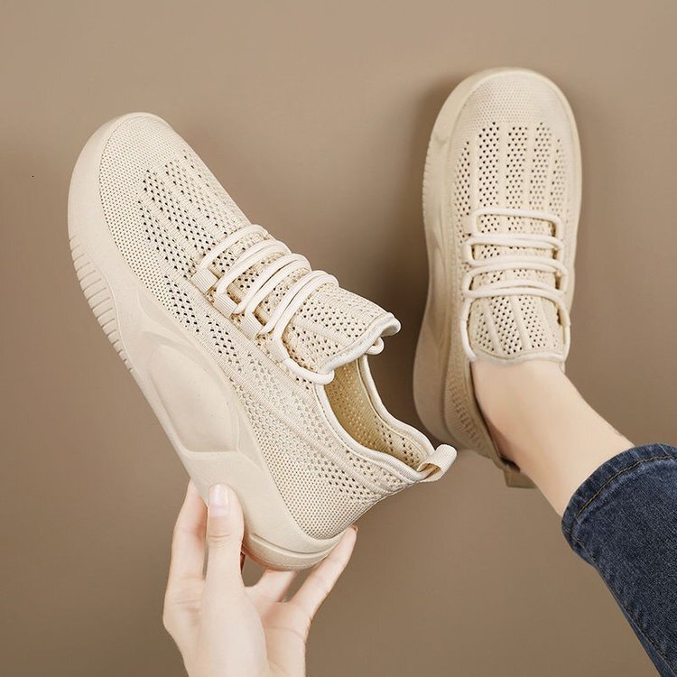 Ddmybagsvip Stepping On Clouds Breathable White Sneakers For Women Summer New Versatile Soft Sole Casual Hollow Mesh Shoes Outdoor Shoes