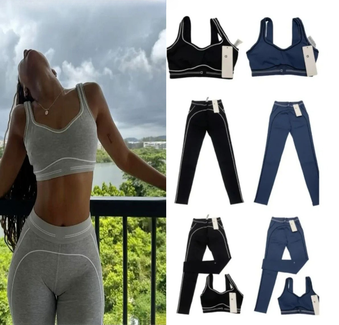 Breathable Bra leggings Set Women Soft Elastic Pants Socks Outfits Sports Pants Fitness Wear Set Women clothe Shorts Sports Bra