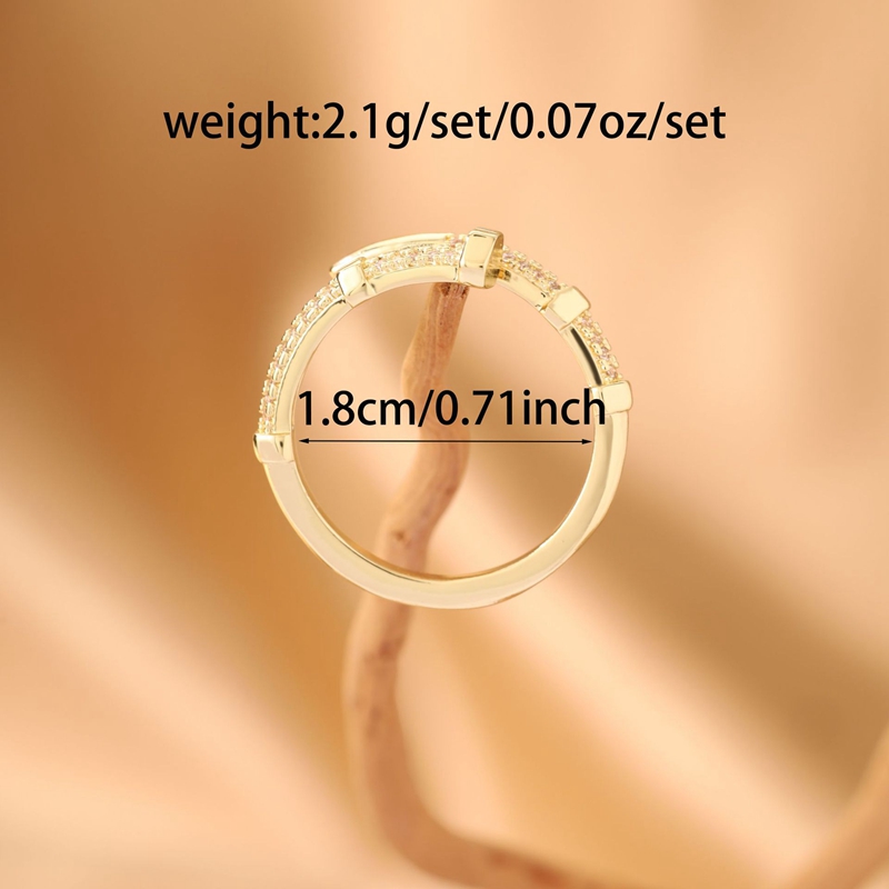 Hot Desinger Rings CZ Zircon Diamond Screw Nail Geometric Finger Ring 18K Gold Color size 6-8 for Men Women wholesale factory price
