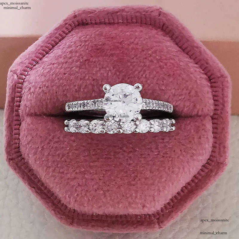 Band 2023 New Sterling Sier Big Wedding Rings Set for Bridal Women Engagement Finger Party Gift Designer Jewelry J230517