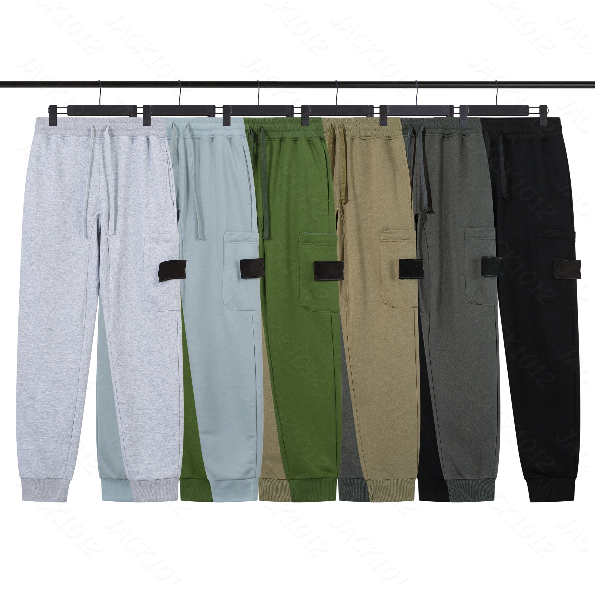 Men's STONE Embroidery Compass Brand Cargo Pants Long Trousers Male Jogger ISLAND Overalls Terry Pants Classic Style Designer Joggers Zipper Pocket Sweatpants UBF