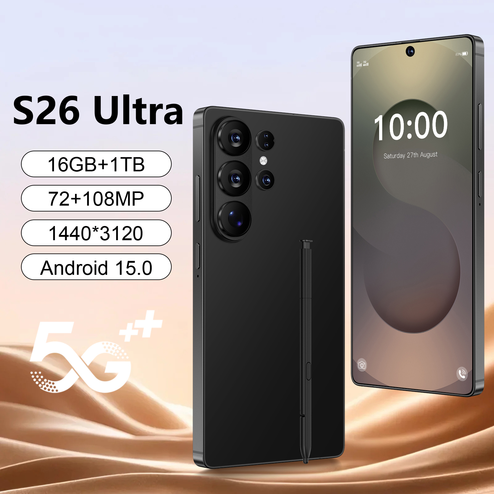 S26Ultra 7.3Inch 5G 16GB+1TB Android 15 Mobile Phones Unlocked cell phone Smartphone dual sim card Camera smart phones 8000 mAh battery